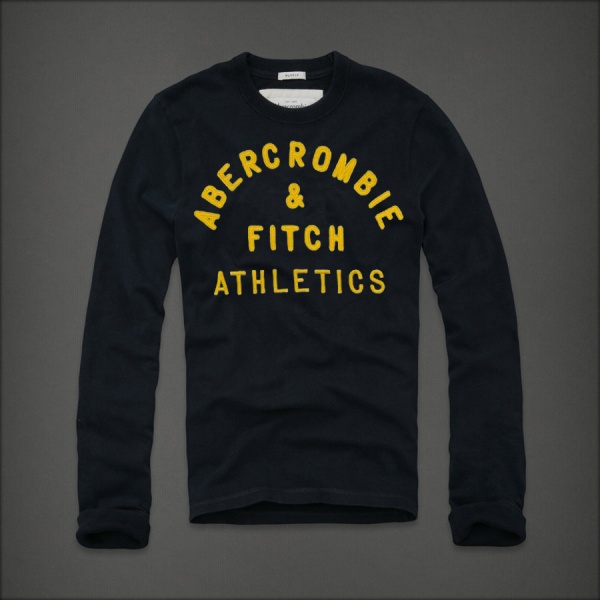 Abercrombie Fitch Hombres De Cuello Redondo Largo Remera AF5832